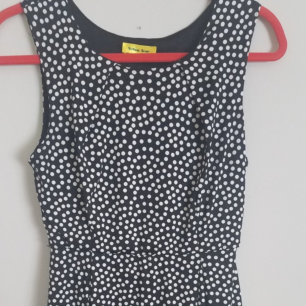 Yellow Star Dress Silky Lined Tailored